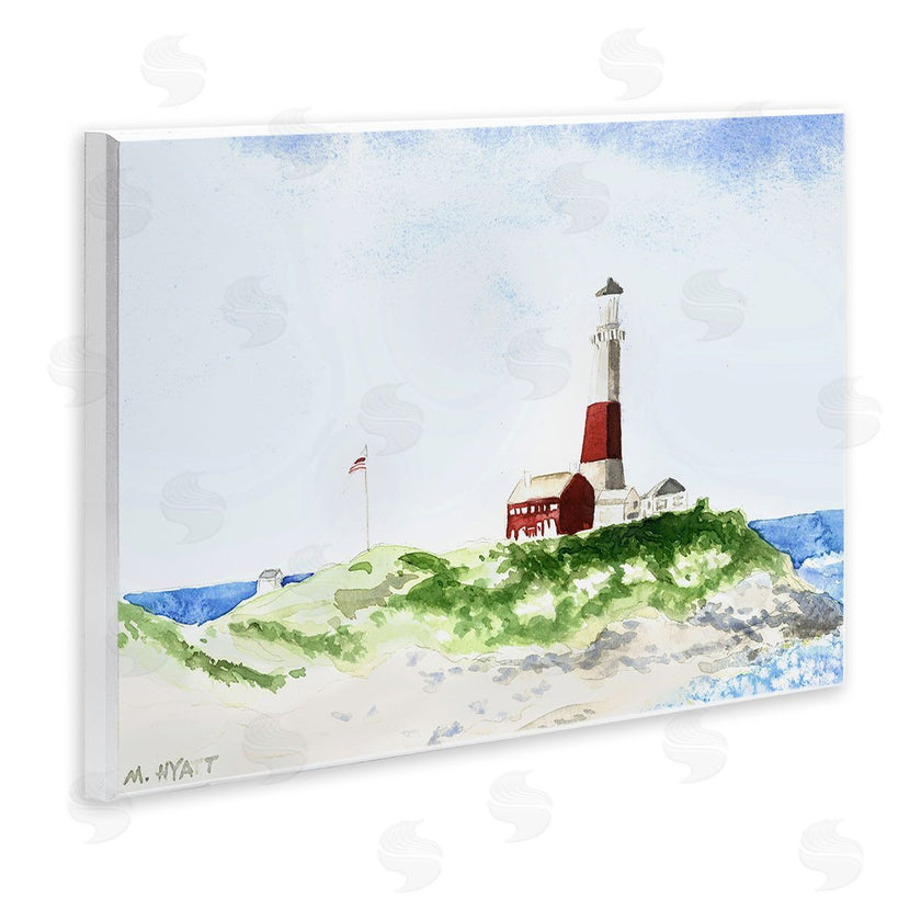 Melissa Hyatt | Red Striped Lighthouse on Coastal Cliff