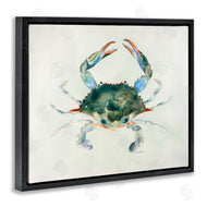 Melissa Hyatt | Blue Sea Crab Over Beige Soft Watercolors