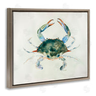 Melissa Hyatt | Blue Sea Crab Over Beige Soft Watercolors