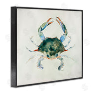 Melissa Hyatt | Blue Sea Crab Over Beige Soft Watercolors