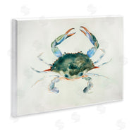 Melissa Hyatt | Blue Sea Crab Over Beige Soft Watercolors