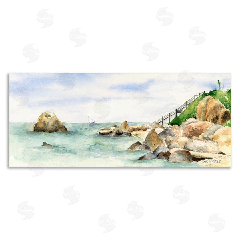 Melissa Hyatt | Rocky Point Coastal Seascape Soft Watercolor