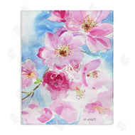 Melissa Hyatt | Cherry Blossom Pink Florals Blooming over Blue