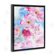 Melissa Hyatt | Cherry Blossom Pink Florals Blooming over Blue