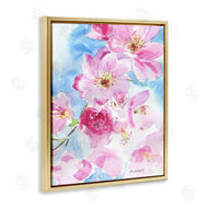 Melissa Hyatt | Cherry Blossom Pink Florals Blooming over Blue