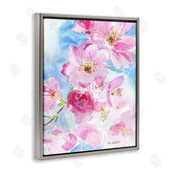 Melissa Hyatt | Cherry Blossom Pink Florals Blooming over Blue