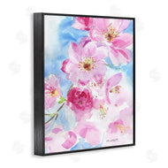 Melissa Hyatt | Cherry Blossom Pink Florals Blooming over Blue