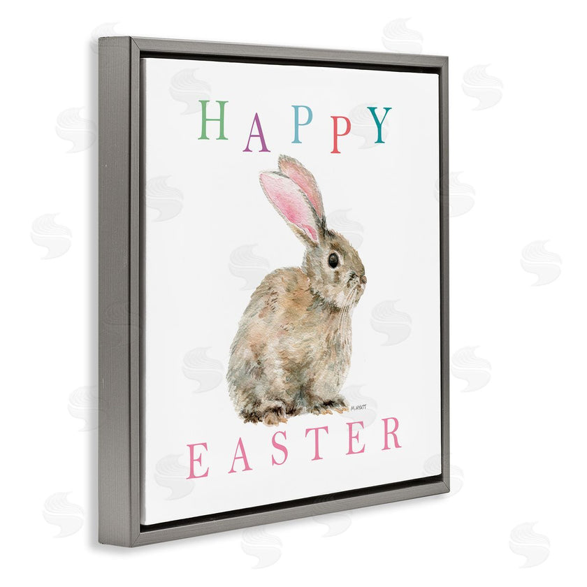 Melissa Hyatt | Happy Easter Phrase with Woodland Bunny Rabbit