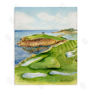Melissa Hyatt | Pebble Beach Cliffside Golf Course Soft Watercolor