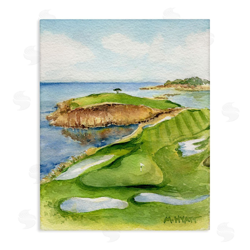 Melissa Hyatt | Pebble Beach Cliffside Golf Course Soft Watercolor