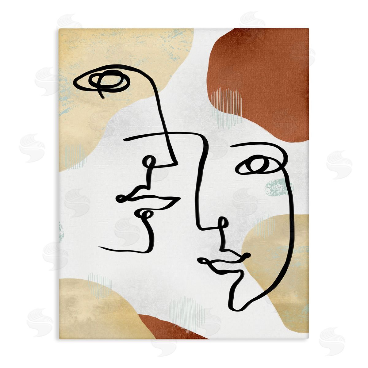 Ziwei Li Asymmetrical Linework Portraits Abstract Organic Shapes Canvas Wall Art