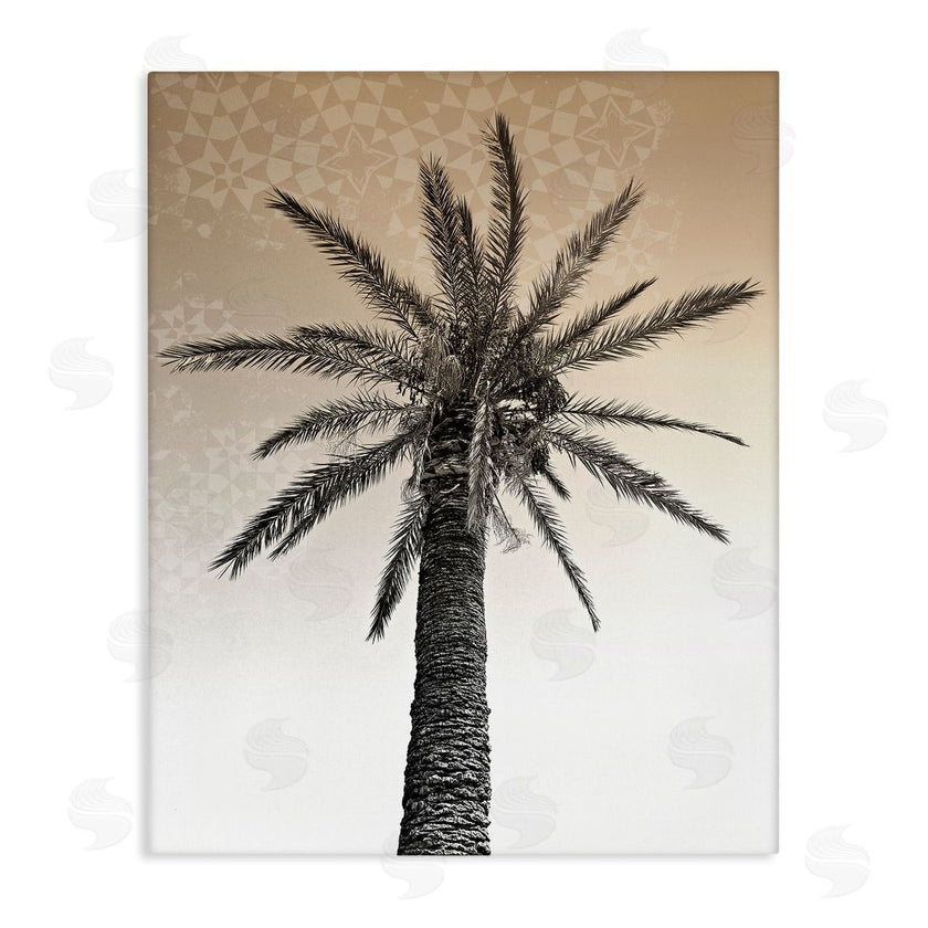 Stupell Studio | Palm Tree Tropics Beige Geometric Pattern Sky