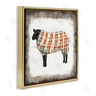 Ziwei Li | Black Farm Sheep In Autumn Plaid Sweater
