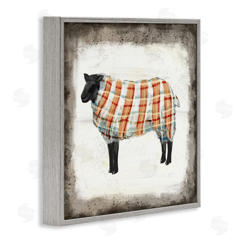 Ziwei Li | Black Farm Sheep In Autumn Plaid Sweater
