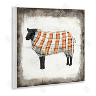 Ziwei Li | Black Farm Sheep In Autumn Plaid Sweater