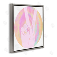 Stupell Studio | Peace Sign Hand Pose Groovy Pink Pattern
