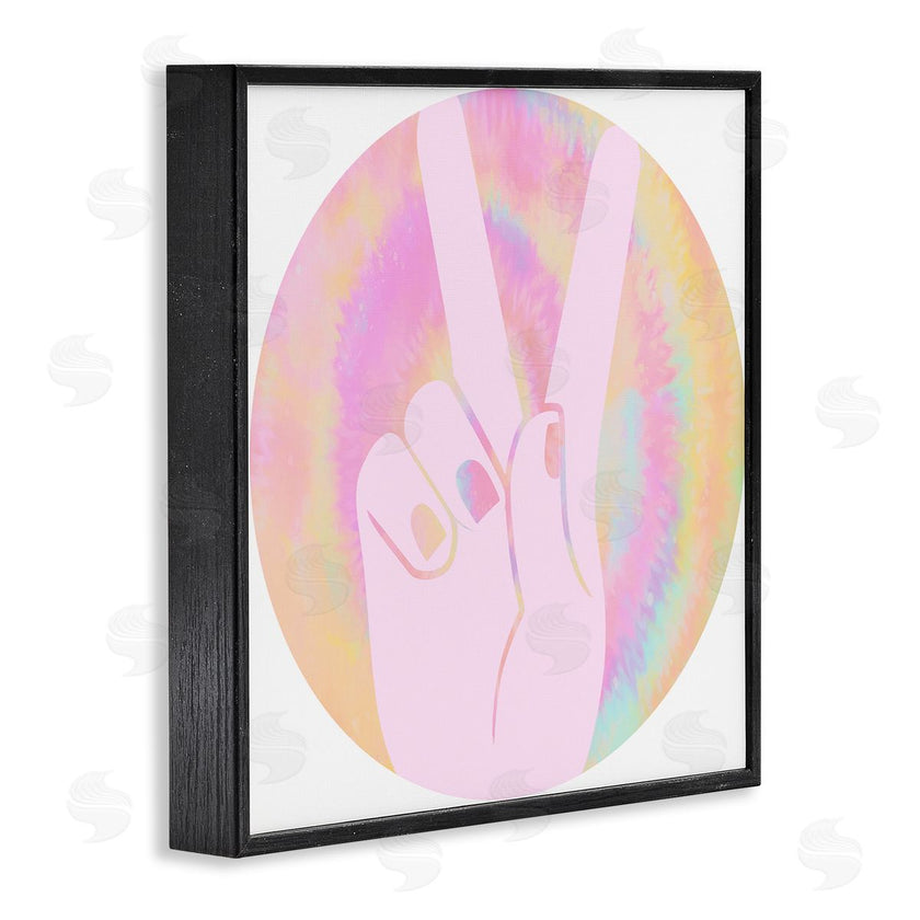 Stupell Studio | Peace Sign Hand Pose Groovy Pink Pattern