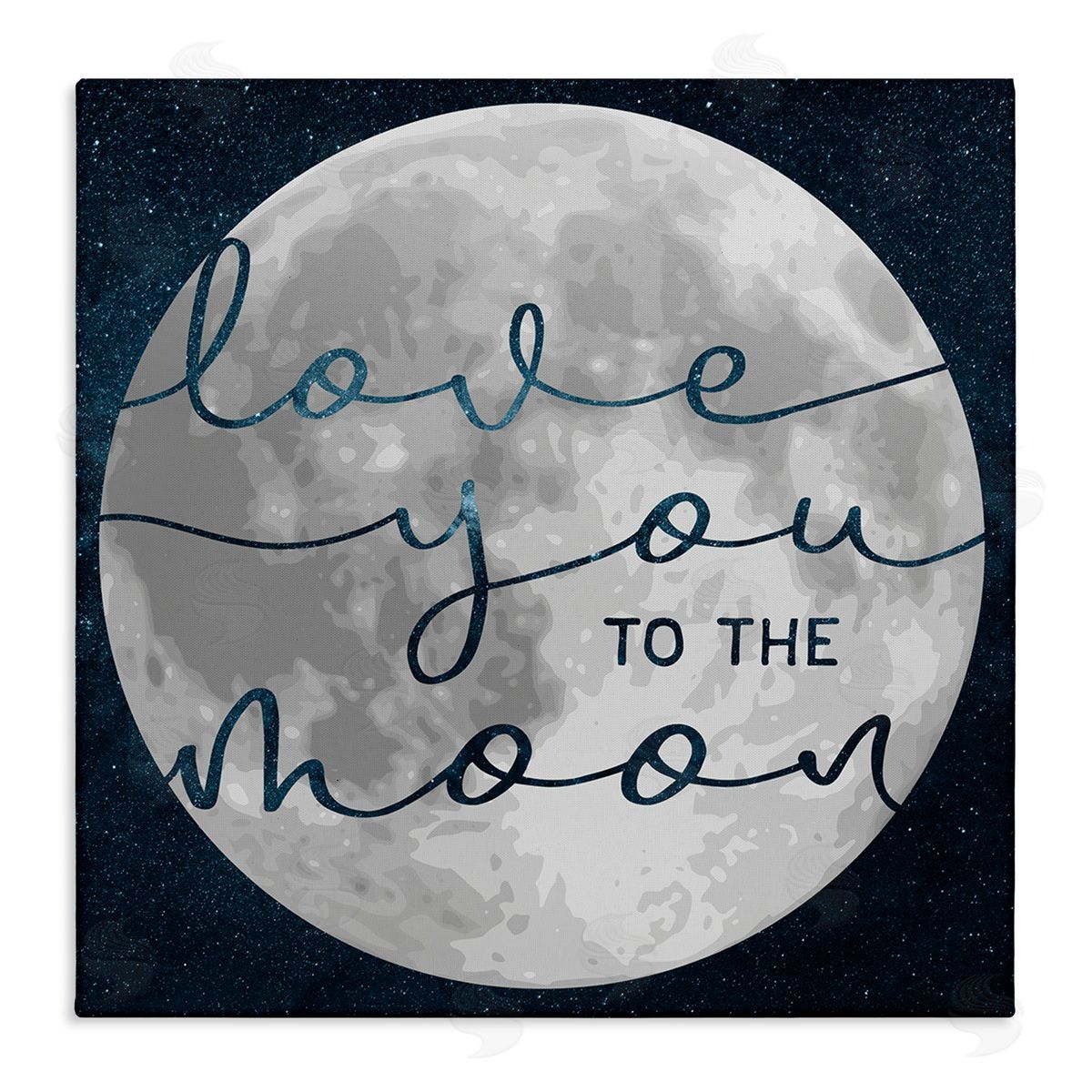 Stupell Studio Love You To Moon Lunar Night Sky Constellations  Canvas Wall Art