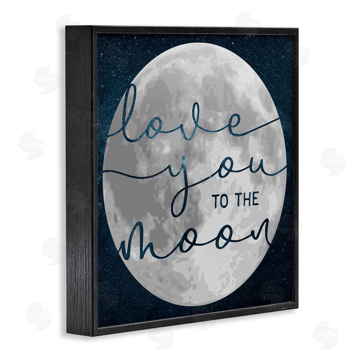 Stupell Studio Love You To Moon Lunar Night Sky Constellations  Black Framed Giclee Wall Art