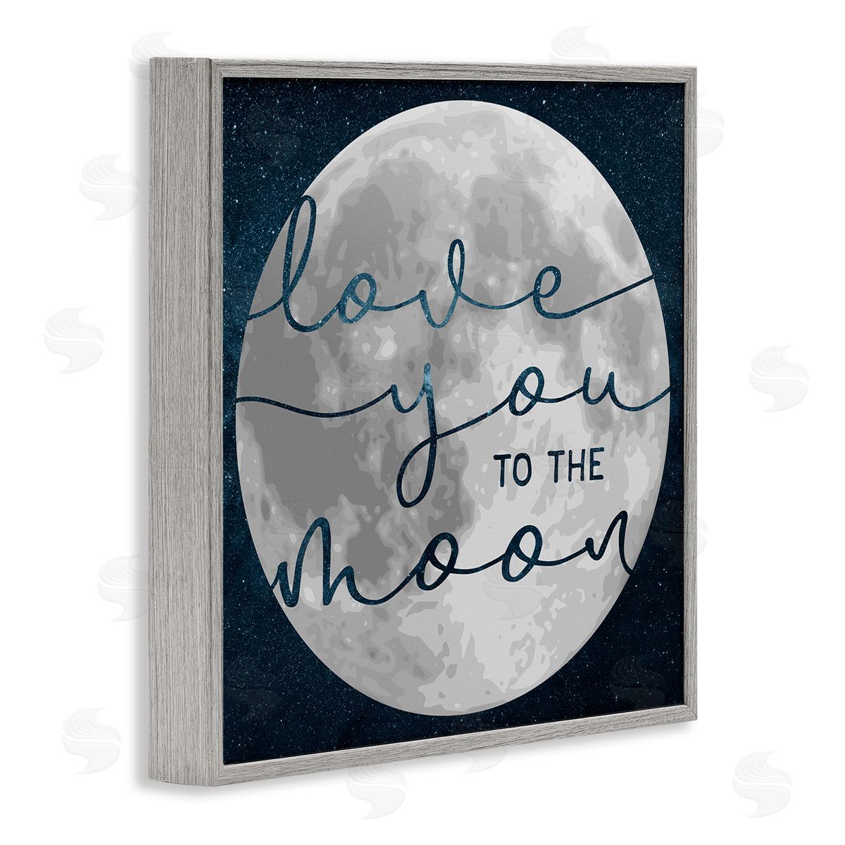 Stupell Studio Love You To Moon Lunar Night Sky Constellations  Gray Framed Giclee Wall Art