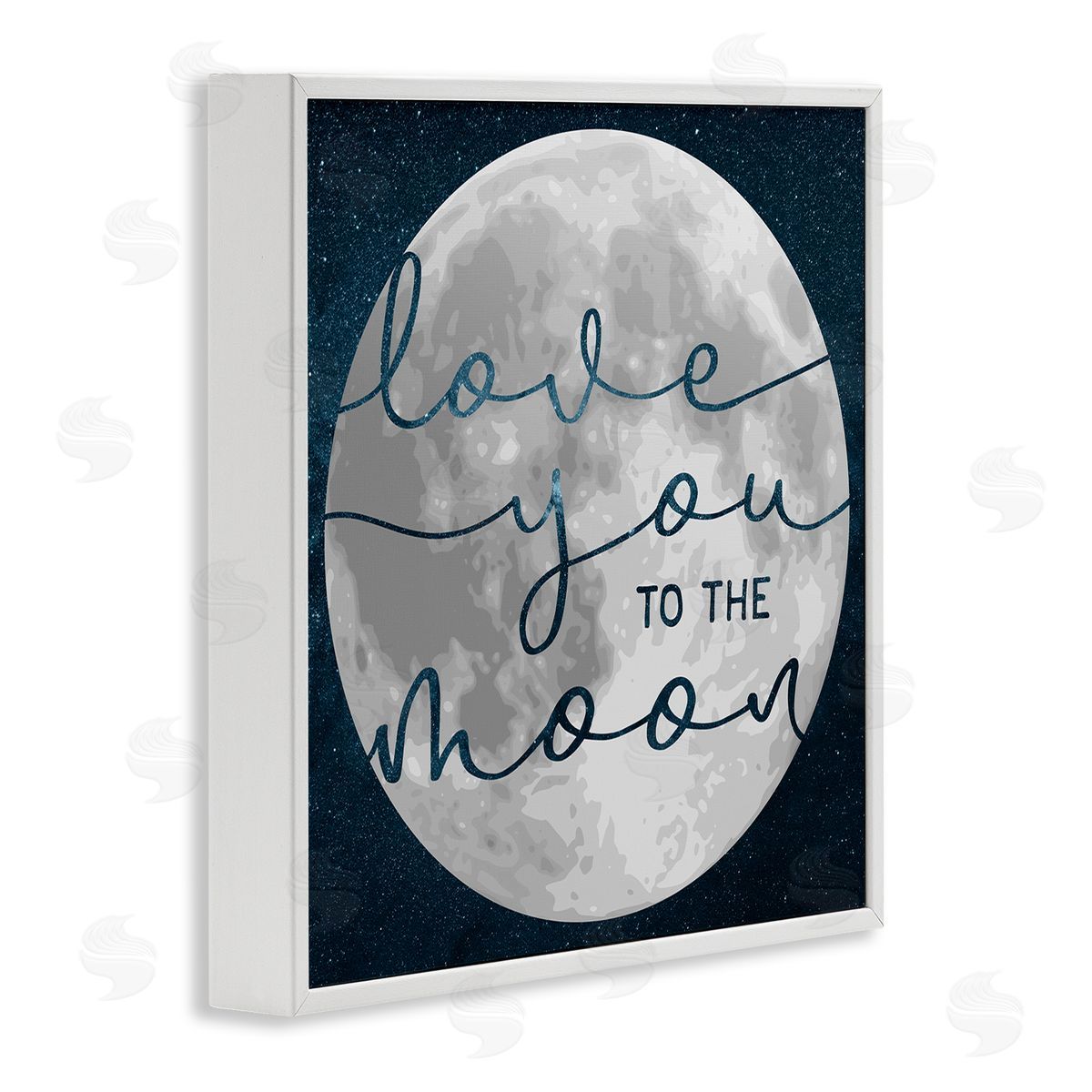 Stupell Studio Love You To Moon Lunar Night Sky Constellations  White Framed Giclee Wall Art