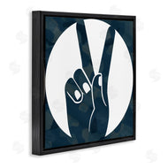 Stupell Studio | Peace Sign Hand Pose Over Dark Blue Camouflage