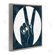 Stupell Studio | Peace Sign Hand Pose Over Dark Blue Camouflage