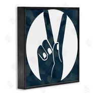 Stupell Studio | Peace Sign Hand Pose Over Dark Blue Camouflage