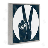 Stupell Studio | Peace Sign Hand Pose Over Dark Blue Camouflage