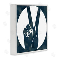 Stupell Studio | Peace Sign Hand Pose Over Dark Blue Camouflage