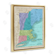 Stupell Studio | Map Of Eastern States New England Border Lines