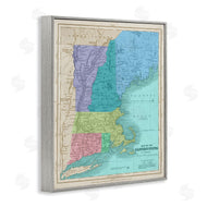 Stupell Studio | Map Of Eastern States New England Border Lines