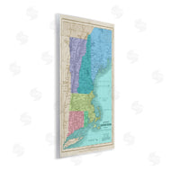 Stupell Studio | Map Of Eastern States New England Border Lines