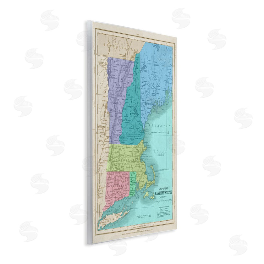 Stupell Studio | Map Of Eastern States New England Border Lines