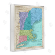 Stupell Studio | Map Of Eastern States New England Border Lines