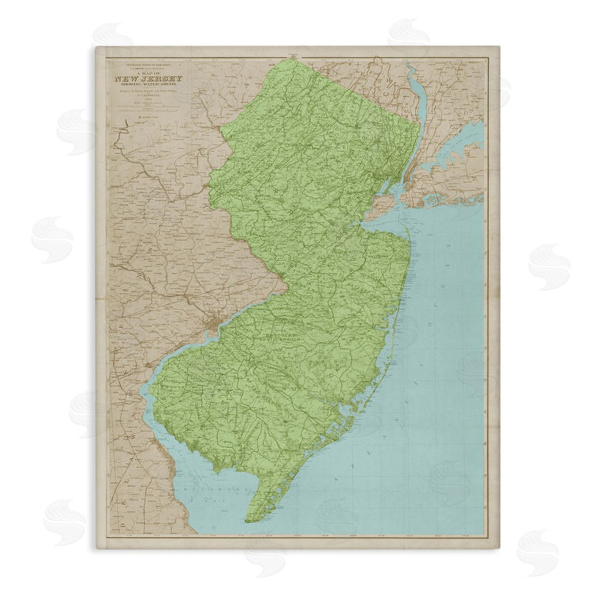 Stupell Studio | Map Of New Jersey Classical State Border