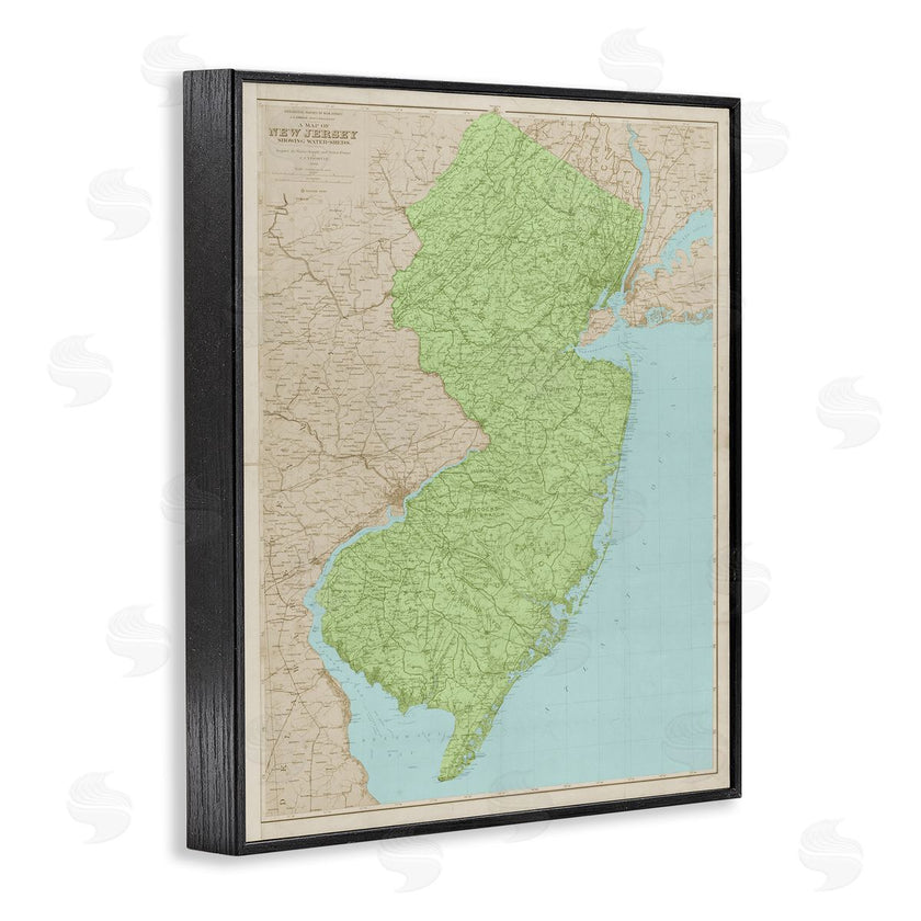 Stupell Studio | Map Of New Jersey Classical State Border