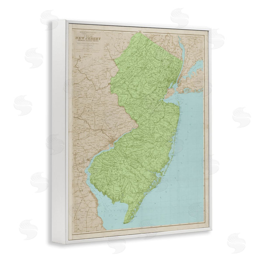 Stupell Studio | Map Of New Jersey Classical State Border
