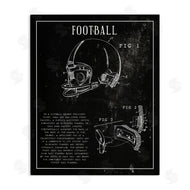 Stupell Studio | Football Helmet Sports Chart Retro Figure