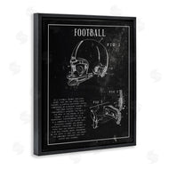 Stupell Studio | Football Helmet Sports Chart Retro Figure
