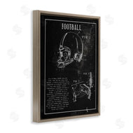 Stupell Studio | Football Helmet Sports Chart Retro Figure