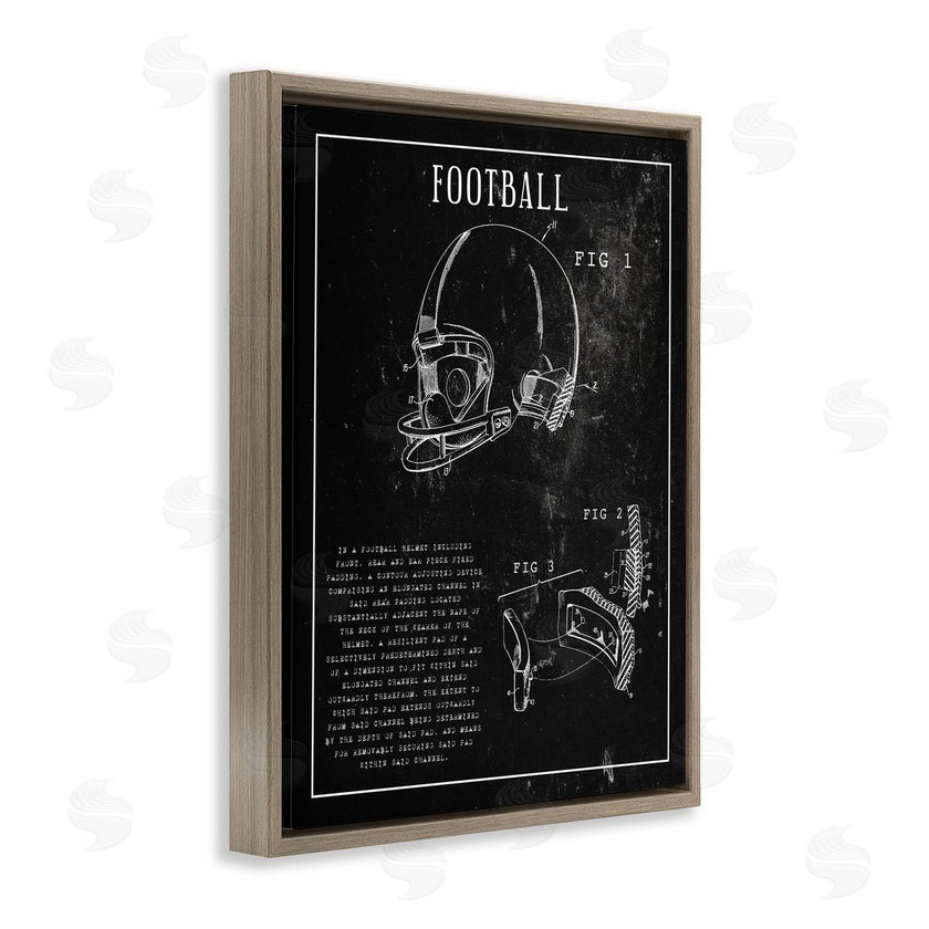Stupell Studio | Football Helmet Sports Chart Retro Figure