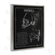 Stupell Studio | Football Helmet Sports Chart Retro Figure
