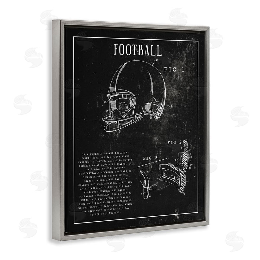 Stupell Studio | Football Helmet Sports Chart Retro Figure