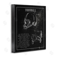 Stupell Studio | Football Helmet Sports Chart Retro Figure