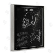 Stupell Studio | Football Helmet Sports Chart Retro Figure
