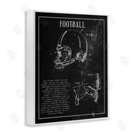 Stupell Studio | Football Helmet Sports Chart Retro Figure