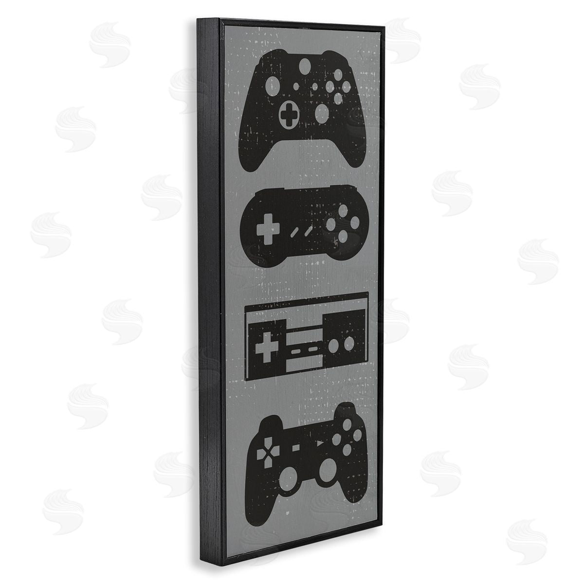 Vintage Video Game Controllers Black Frame Print Wall Art, Home Decor by Stupell Studio