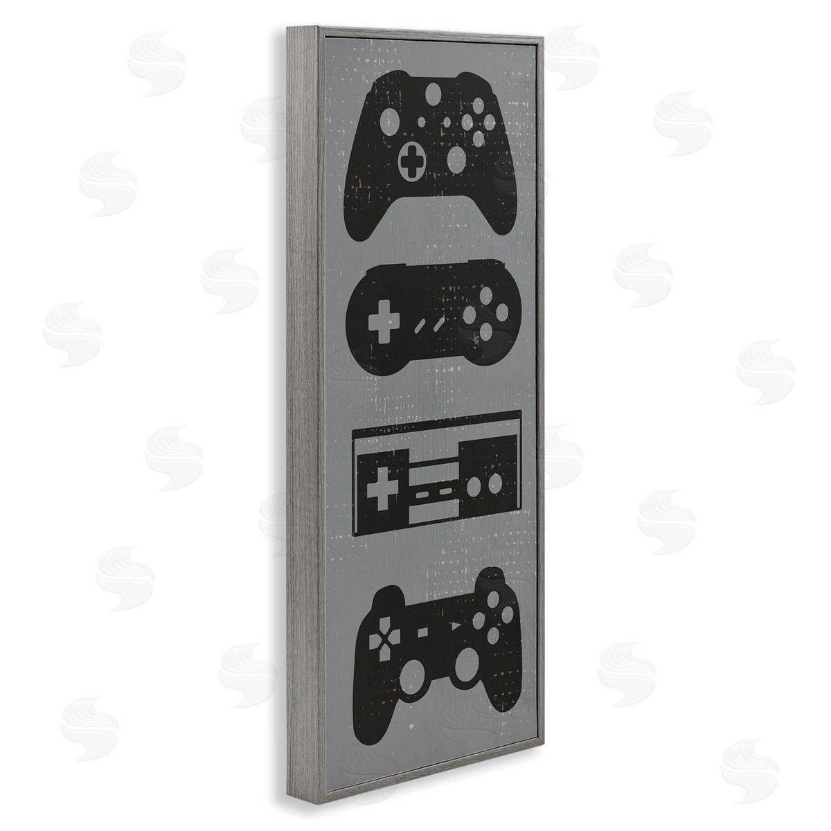 Vintage Video Game Controllers Grey Frame Print Wall Art, Home Decor by Stupell Studio