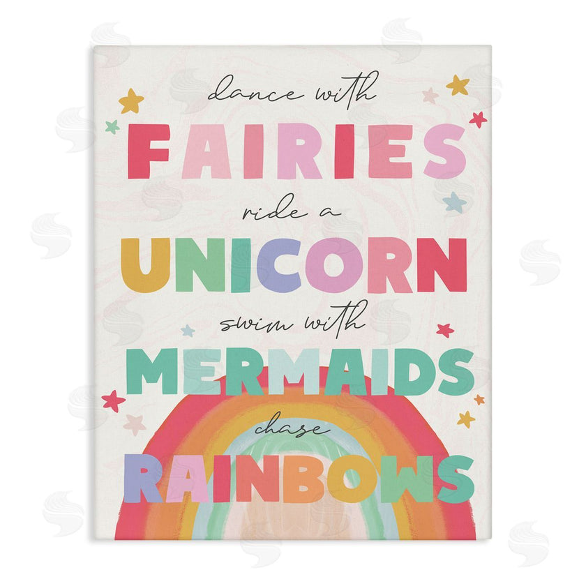 Stupell Studio | Fairies Unicorns Mermaids and Rainbows Whimsical Design